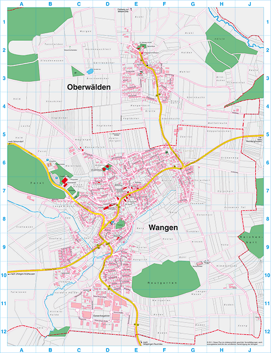 Gesamtplan | Wangen/Oberwälden 73117 - ein Stadtplan des Gemeindeverlag